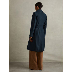 REISS RAE Wool Blend Belted Double Breasted Coat With Cashmere